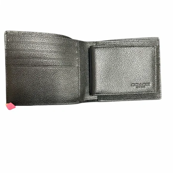 Coach Black Pebbled Leather 3 in 1 Wallet - Picture 7 of 8